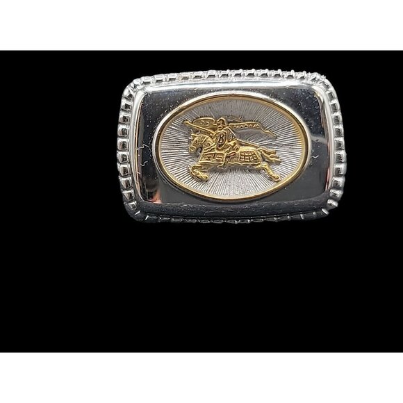 Burberrys London Mens Cufflinks Silver Plated Gold Tone Royal Knight Scene 1980a - Picture 5 of 12